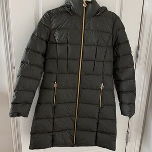 Michael Kors coat Puffer down jacket size small nwot Dark olive green